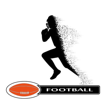 football player collapsing in dynamics on small particlesのイラスト素材
