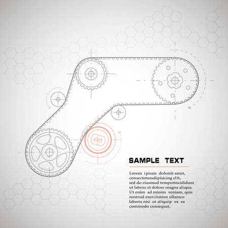 To the scheme of a belt drive. Technical backgroundのイラスト素材