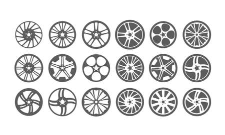 icon car wheel silhouetteのイラスト素材