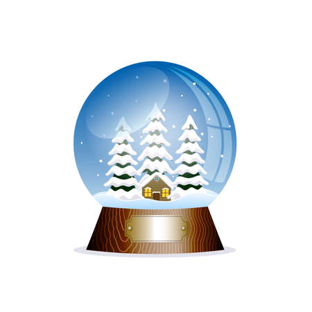 Christmas toy snow globeのイラスト素材