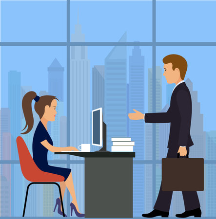 Office worker.Business meetingのイラスト素材