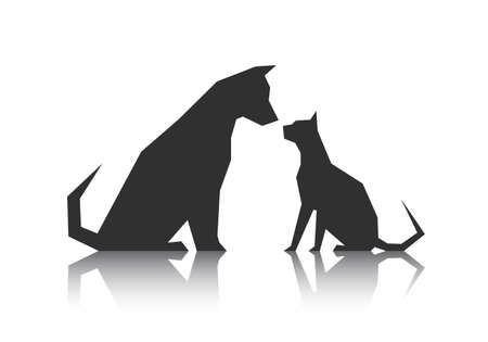 Abstract silhouette Pets from sharp cornersのイラスト素材