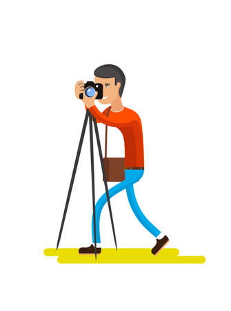 On the image is presented profession photographer illustrationのイラスト素材