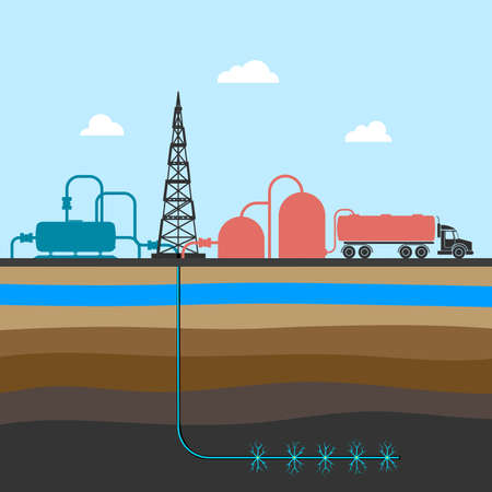 scheme of mining shale  illustration.のイラスト素材