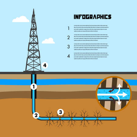 infographics scheme of mining shale  illustration.のイラスト素材