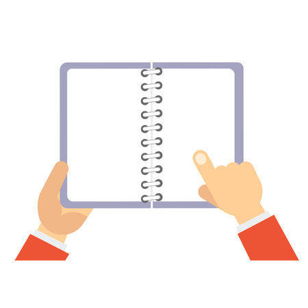 Open the document, banner, flat style.のイラスト素材