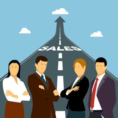business a background, group businessmen on a way to success