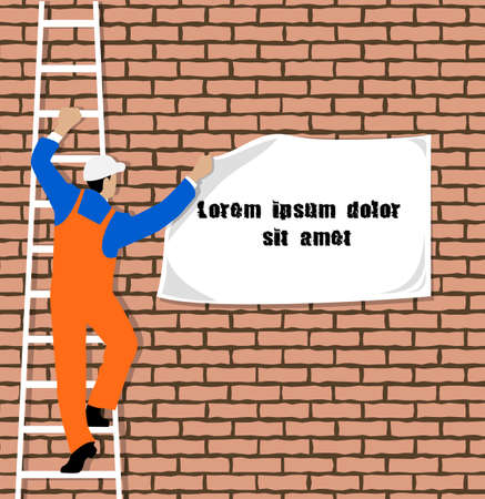 People on the stairs glues banner with place for your textのイラスト素材