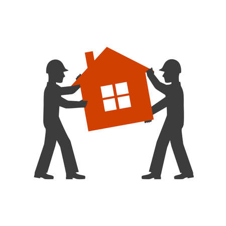 people carry an icon houseのイラスト素材