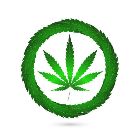 icon cannabis leaf pharmaceutical symbolのイラスト素材