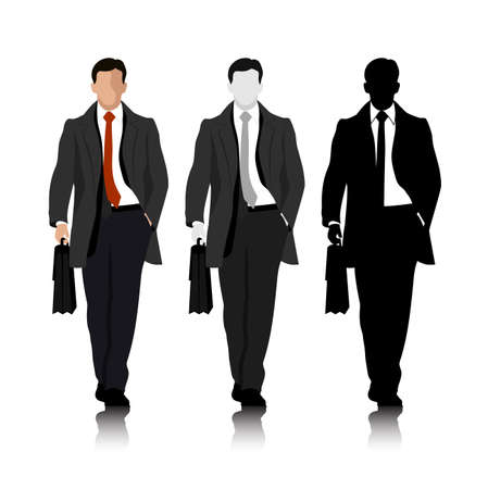businessmen walking on white backgroundのイラスト素材