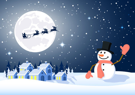 christmas landscapeのイラスト素材