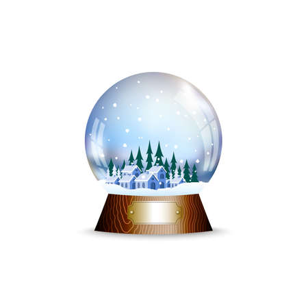 Christmas toy a sphere with the snowのイラスト素材