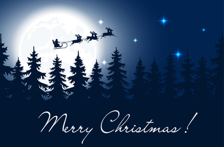 Christmas card winter landscapeのイラスト素材