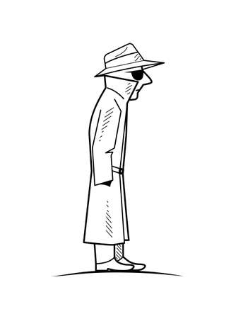 Comical figure of the spy vector illustration.のイラスト素材