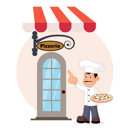 Icon cheerful cook Italian vector illustration.のイラスト素材