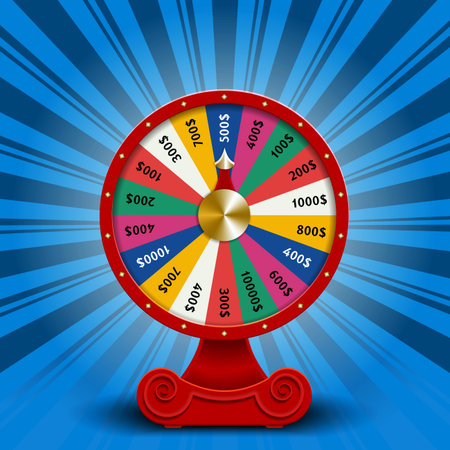 Fate wheel, 3D roulette vector illustration.のイラスト素材