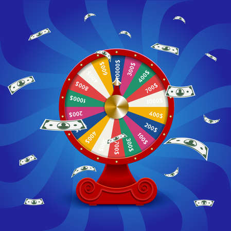 Fate wheel, 3D roulette vector illustration.のイラスト素材