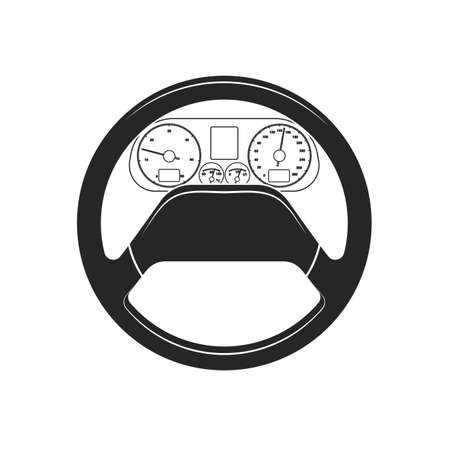 Automobile rudder. An icon on a white background.のイラスト素材