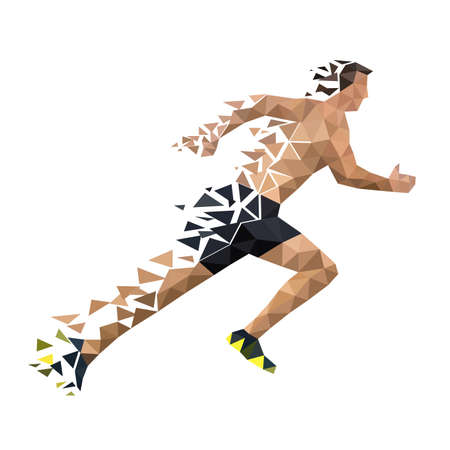 Running man from decaying polygons.のイラスト素材