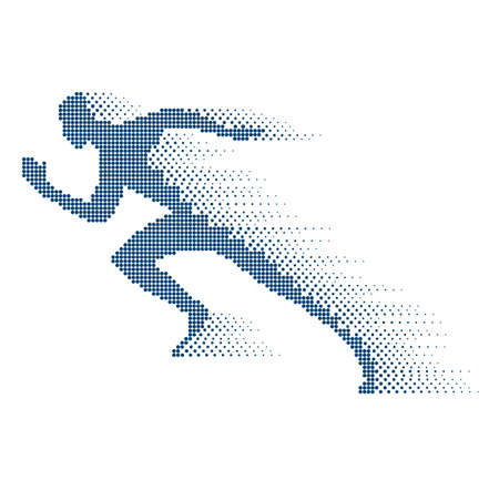 Collapsing silhouette of the running athleteのイラスト素材
