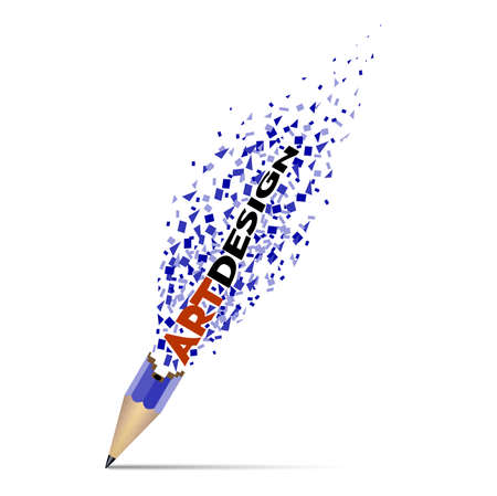 Destroyed pencil, presents the concept of art design.のイラスト素材