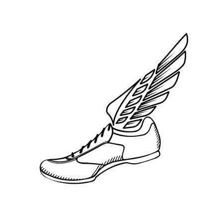 Sport shoes with wings icon.のイラスト素材