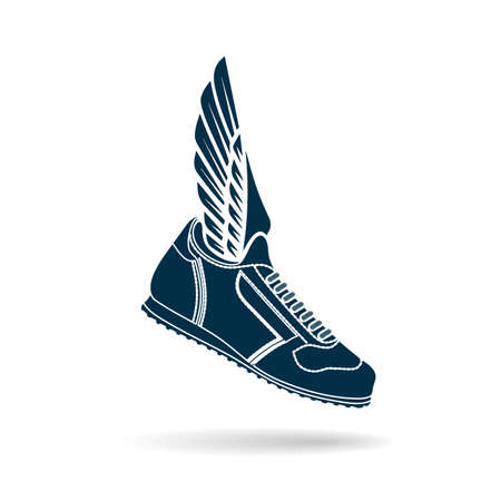 Sport shoes with wings icon.のイラスト素材