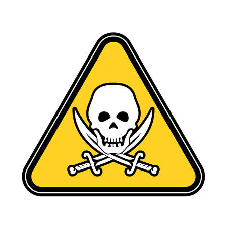 Piracy the concept of cyber security the warning sign image illustrationのイラスト素材