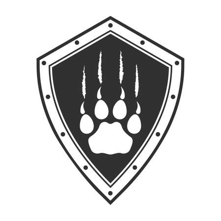 Shield with scratch image illustrationのイラスト素材