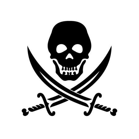 Piracy symbol. A skull and two crossed sabers.のイラスト素材