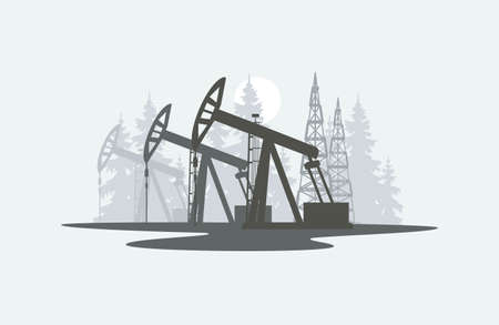 Oil industrial landscape image illustrationのイラスト素材