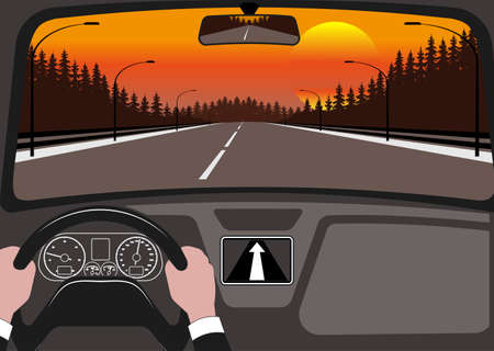 Wind shield car view image illustrationのイラスト素材