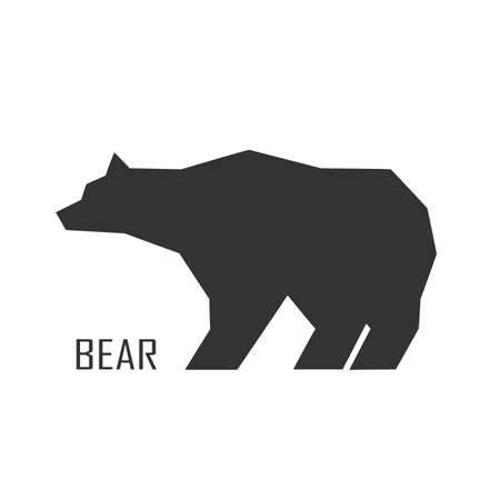 Silhouette of brown bear vector illustration.のイラスト素材