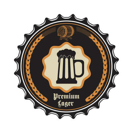 Beer cap vector icon.のイラスト素材