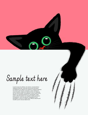 Playful kitten represents a banner a vector illustrationのイラスト素材