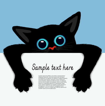 Playful kitten represents a banner a vector illustrationのイラスト素材