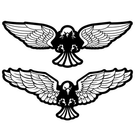 Bird of prey attacks vector illustration.のイラスト素材