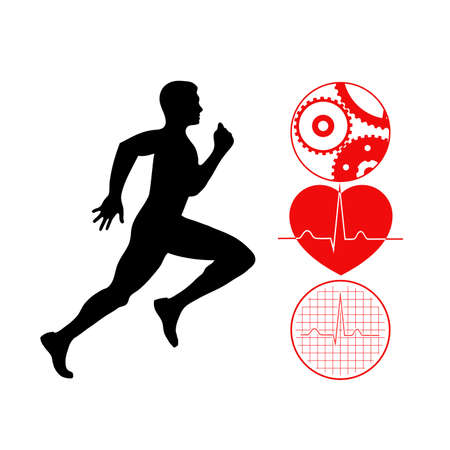 Running man symbol cardiovascular medicine.のイラスト素材