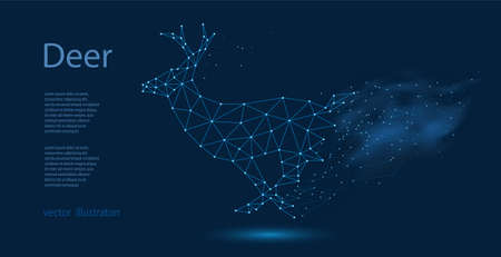Abstract silhouette of a deer from collapsing polygons.のイラスト素材