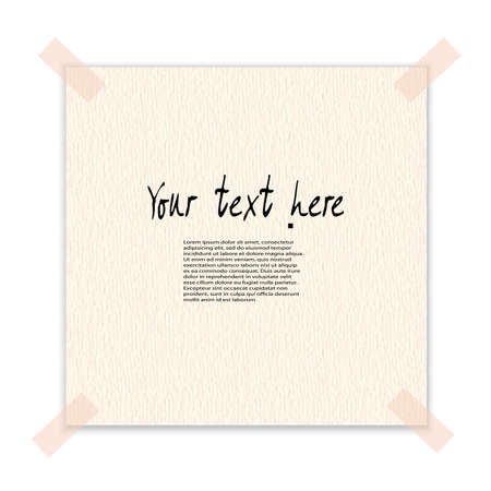 Cardboard banner pasted by an adhesive tape.のイラスト素材