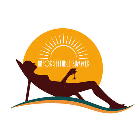 Beach vacation vector icon.のイラスト素材