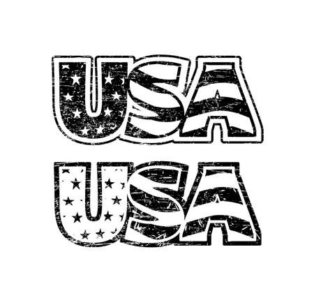 USA inscription shabby grunge style texture.のイラスト素材