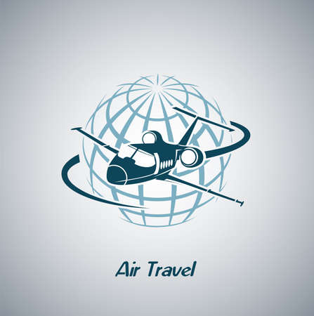 Airliner flying around the planet.のイラスト素材