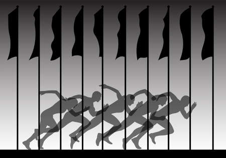 sports background people running sprintのイラスト素材