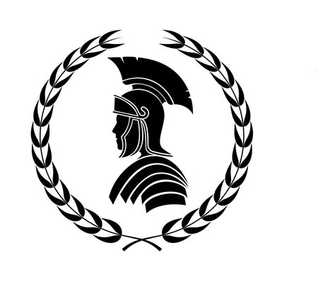 roman centurion icon in laurel wreathのイラスト素材