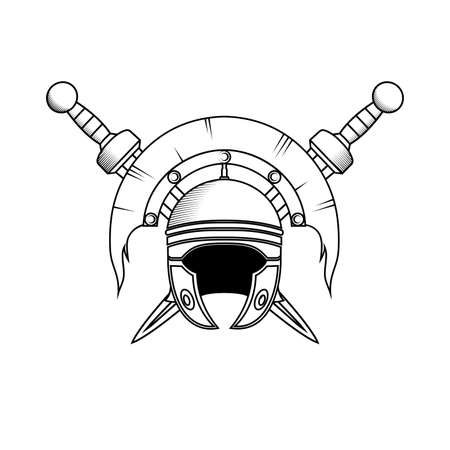 roman centurion helmet vector illustrationのイラスト素材