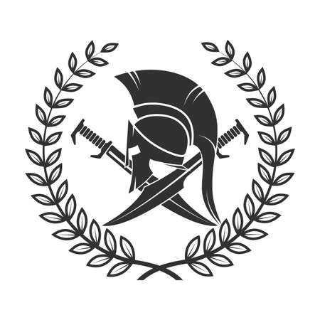 old shabby symbol of spartan warriorのイラスト素材