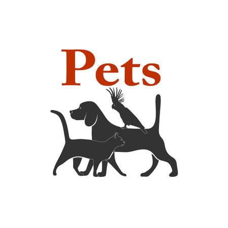 pets silhouettes symbol vector iconのイラスト素材