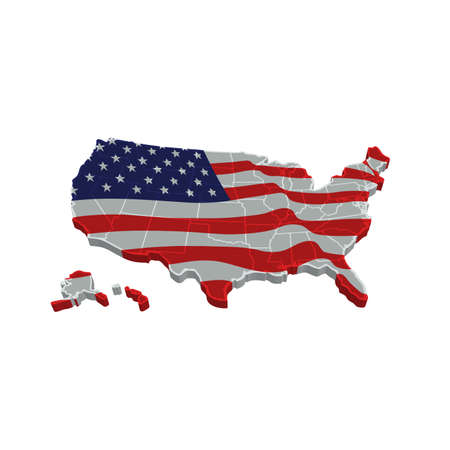 North America map with eagle vector illustration.のイラスト素材